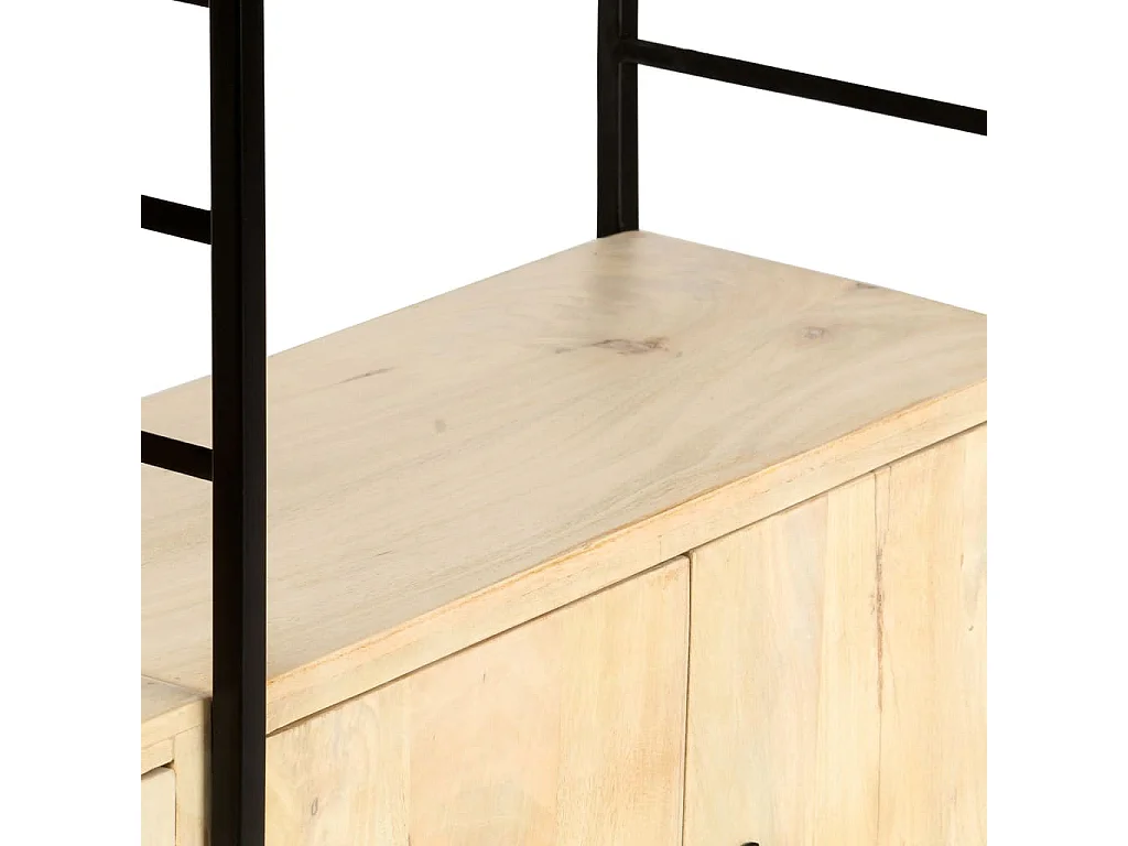 Bibliothèque à 4 niveaux 80x30x180 Bois de manguier massif