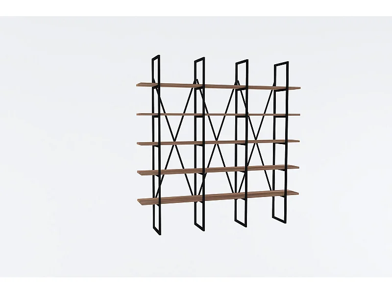 Estantería Kailua 1122, Abierta sin pared trasera, Metal|Aglomerado laminado, 160x160cm