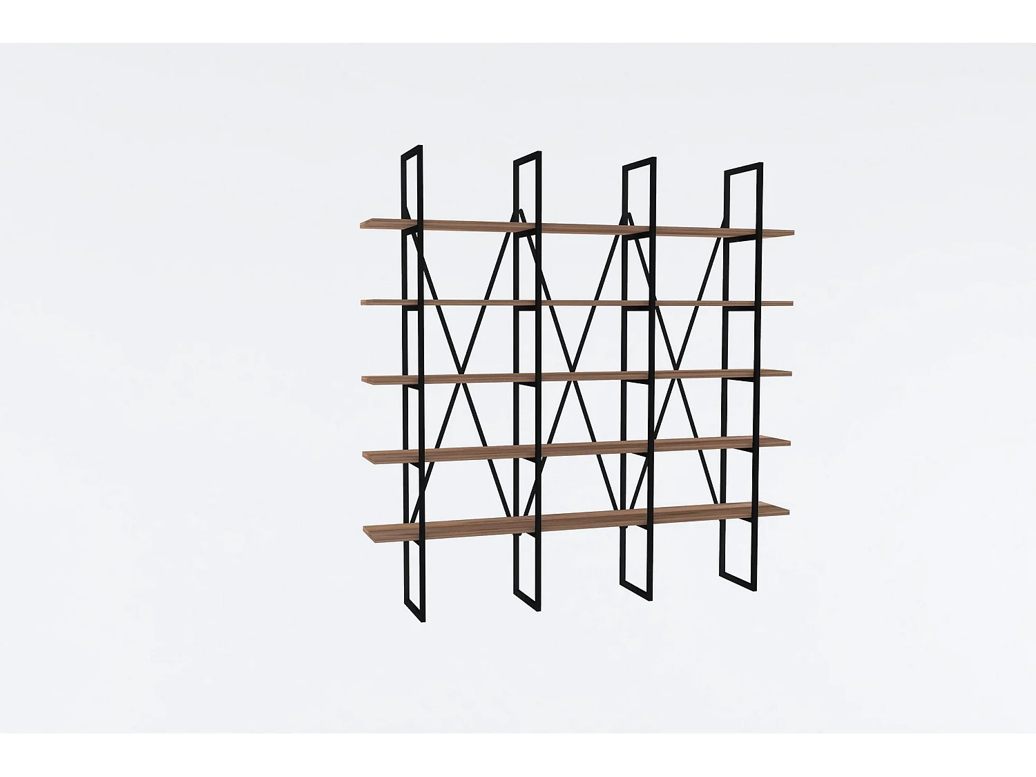 Estantería Kailua 1122, Abierta sin pared trasera, Metal|Aglomerado laminado, 160x160cm