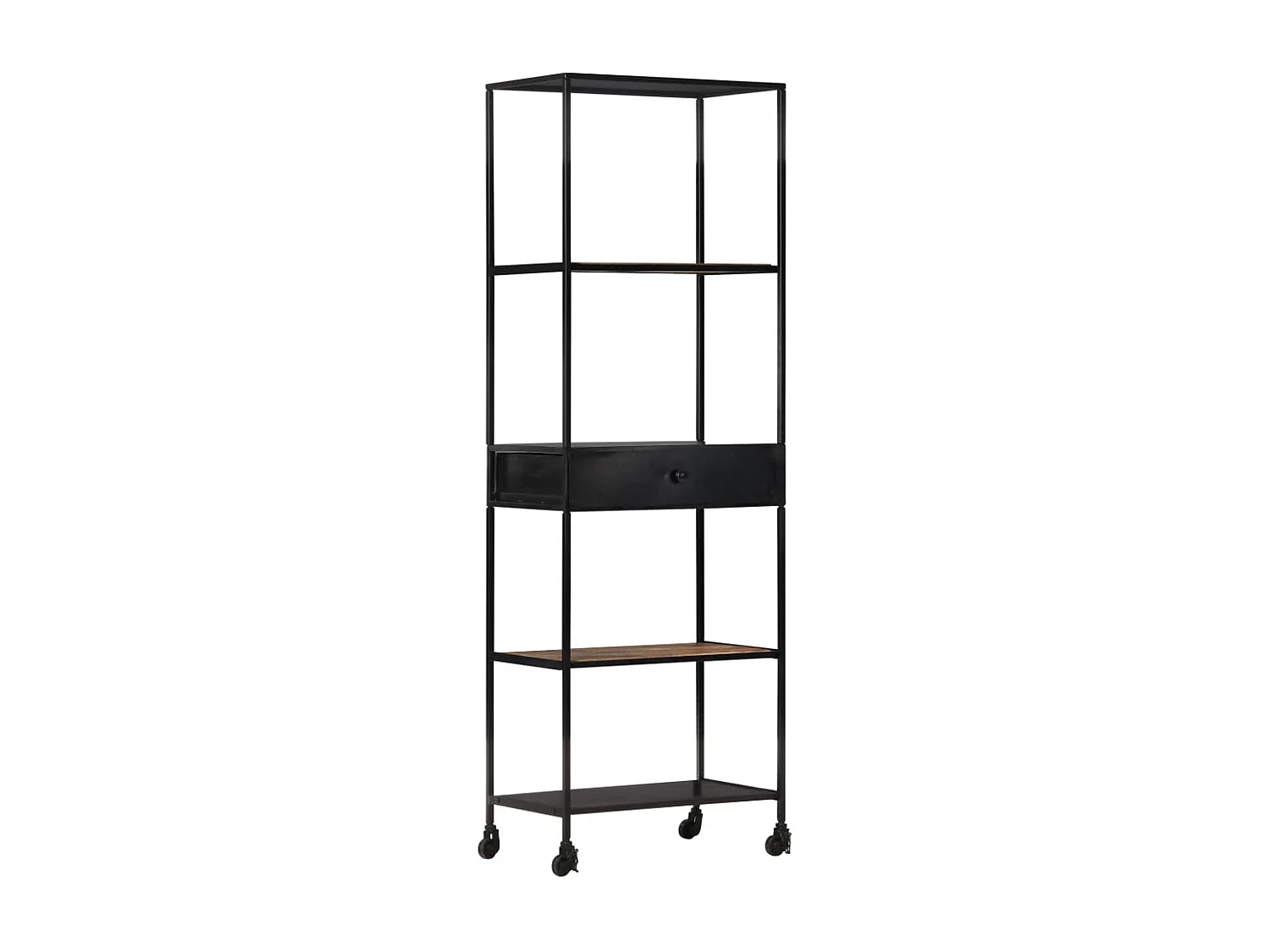 Bibliothèque 60x35x180 Bois de manguier brut et fer