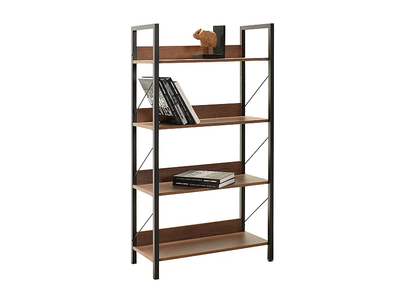 Librería – 73 cm x 136 cm x 35 cm – Nogal – Tablero de partículas con revestimiento de melamina