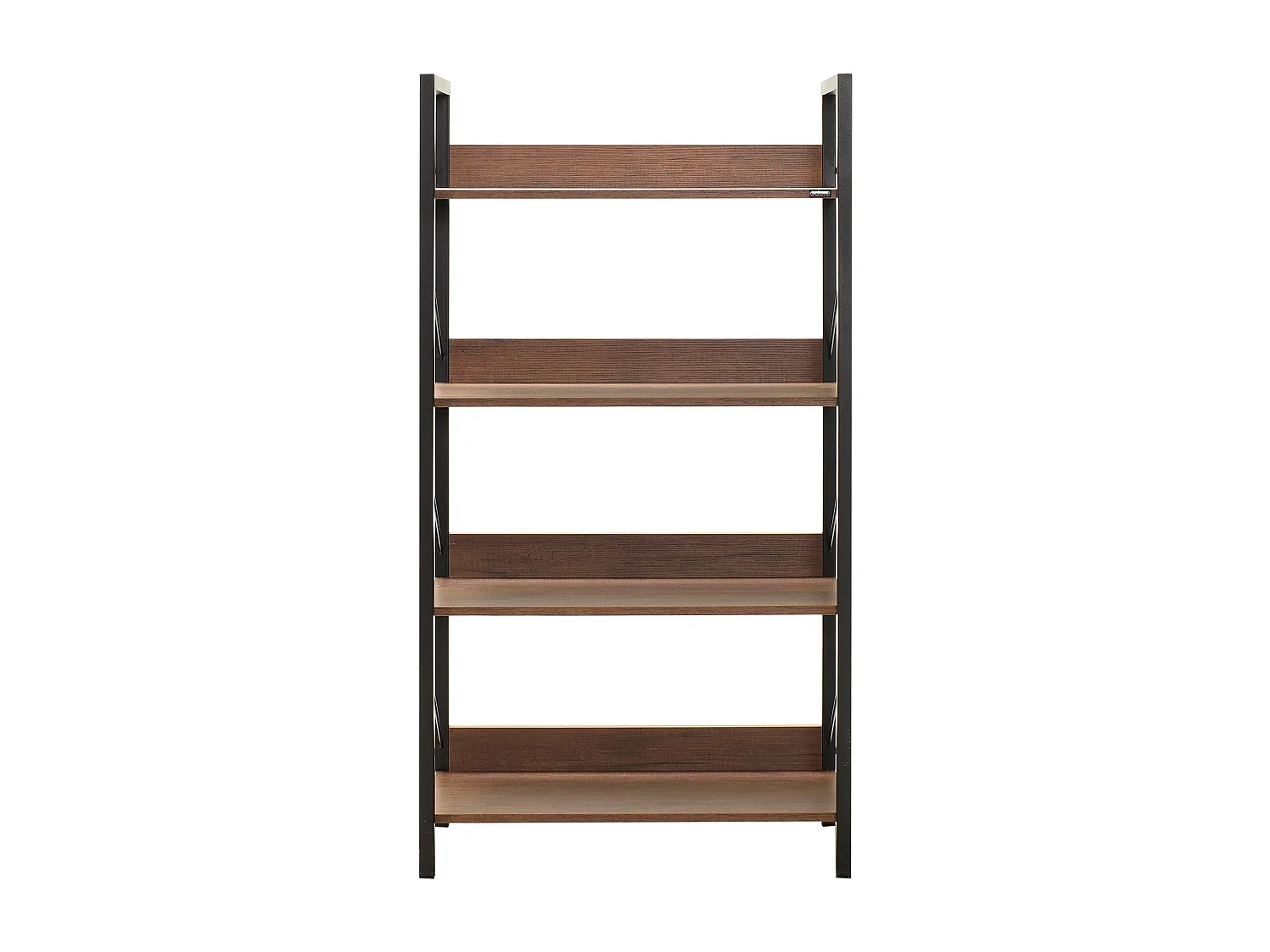 Pétaite étagère bibliothèque bois foncé et métal noir Biba 73cm