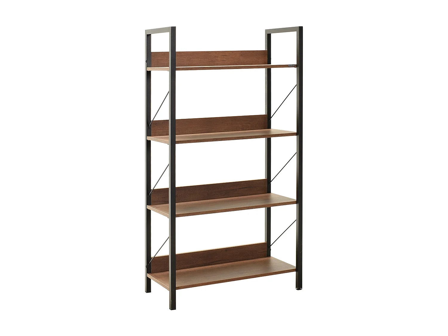 Pétaite étagère bibliothèque bois foncé et métal noir Biba 73cm