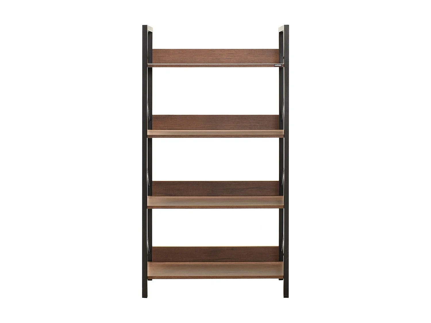Pétaite étagère bibliothèque bois foncé et métal noir Biba 73cm