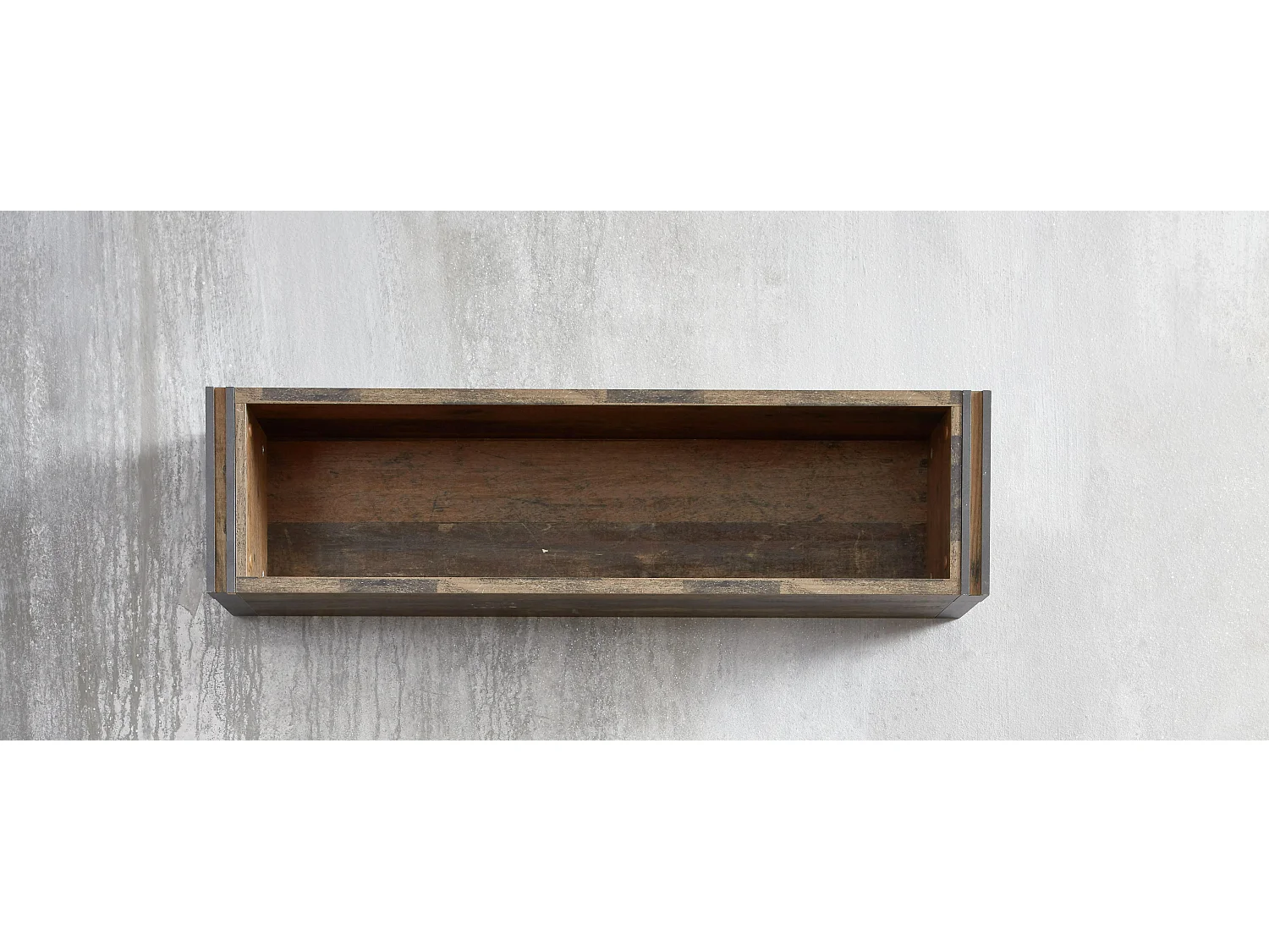 Meuble Salon-Séjour - Tablette murale en mélaminé bois effet vieilli. L-H-P : 113-29-23 cm