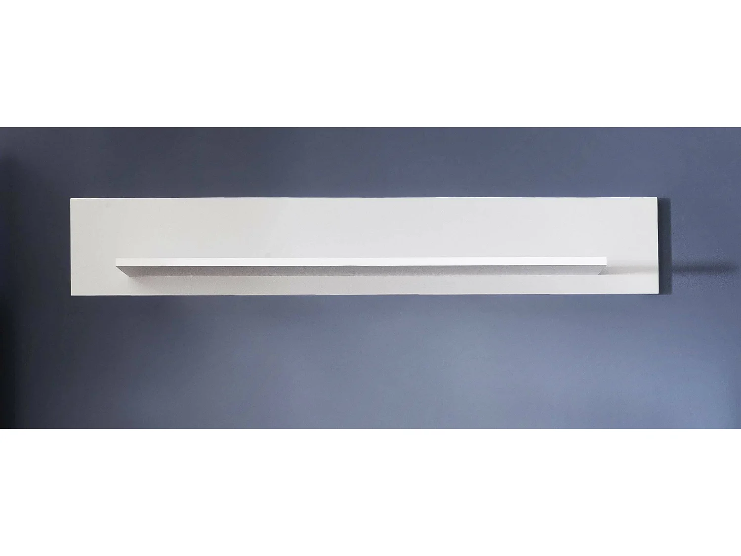 Meuble Salon/Séjour - Tablette murale en mélaminé blanc. L-H-P : 153 - 26 - 20 cm