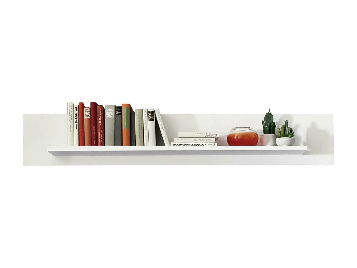 Meuble Salon/Séjour - Tablette murale en mélaminé blanc. L-H-P : 153 - 26 - 20 cm