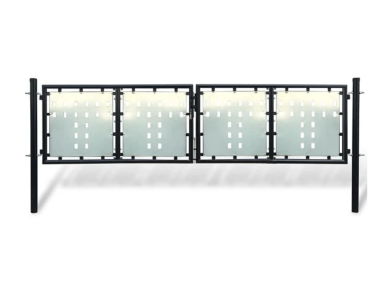 Portail simple de clôture Noir 300x125