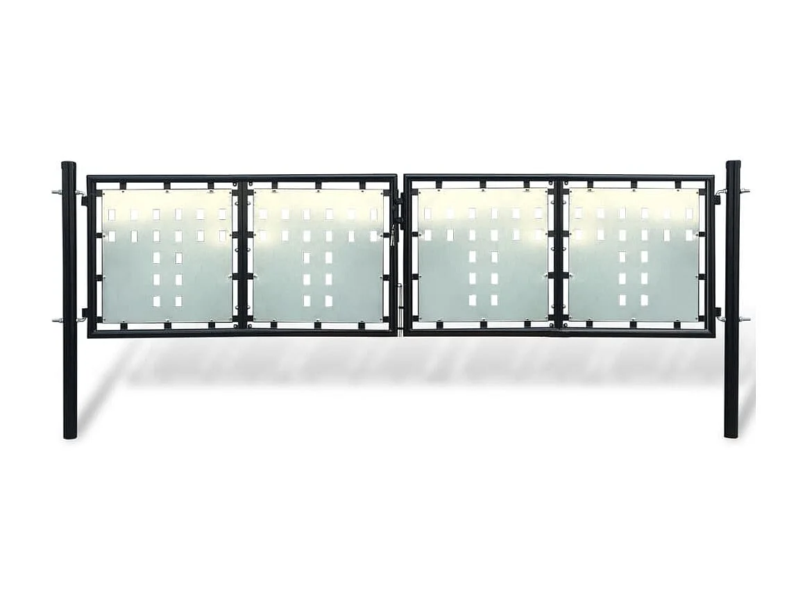 Portail simple de clôture Noir 300x125