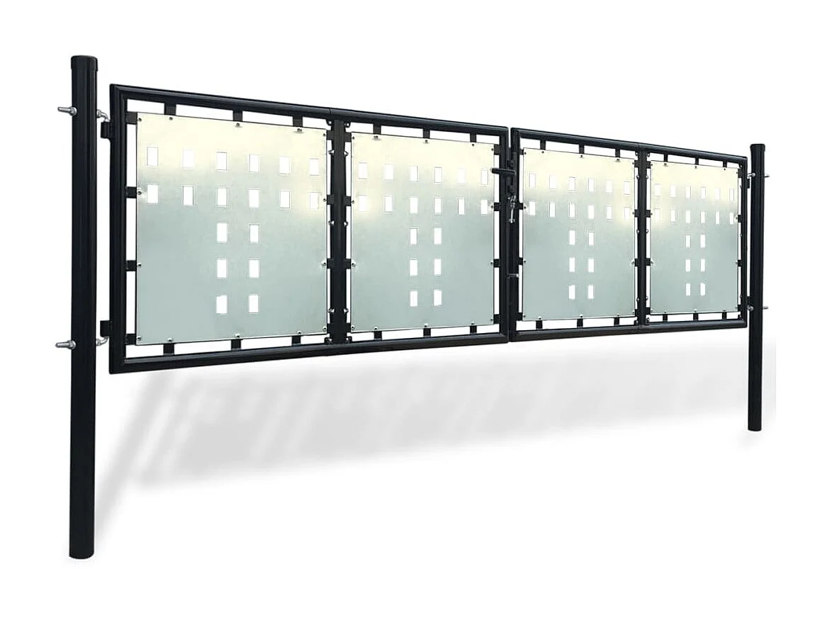 Portail simple de clôture Noir 300x125