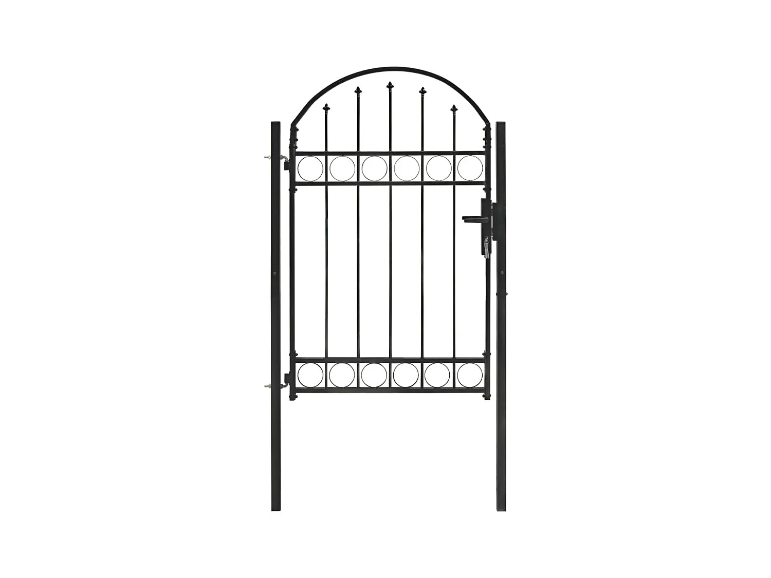 Portail de jardin avec dessus arqué Acier 1 x 1,5 m Noir