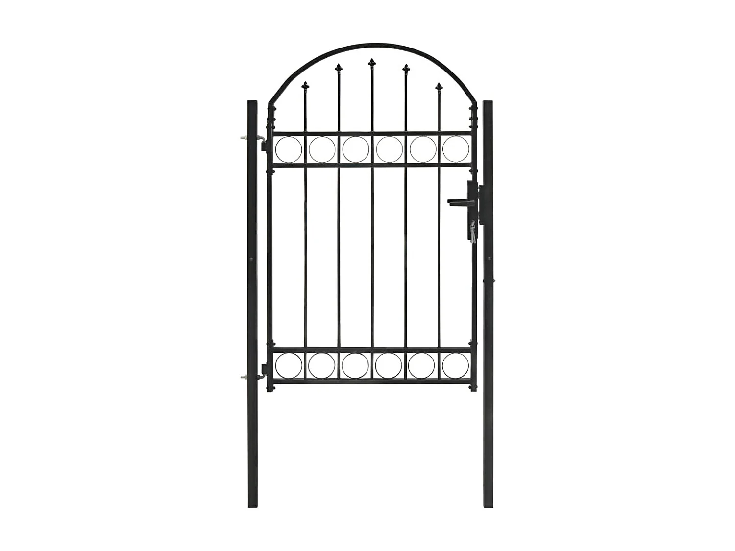 Portail de jardin avec dessus arqué Acier 1 x 1,5 m Noir