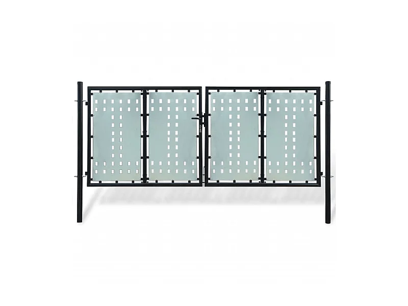 Portail simple de clôture Noir 300x175