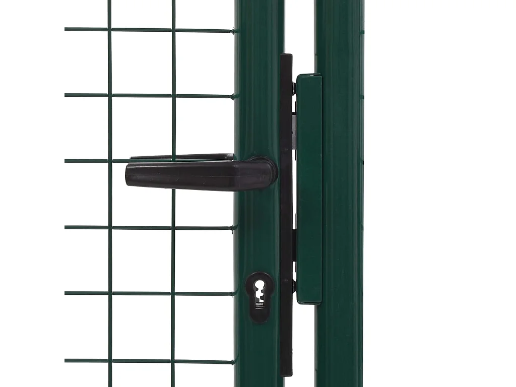 Puerta de valla de acero verde 100x200 cm