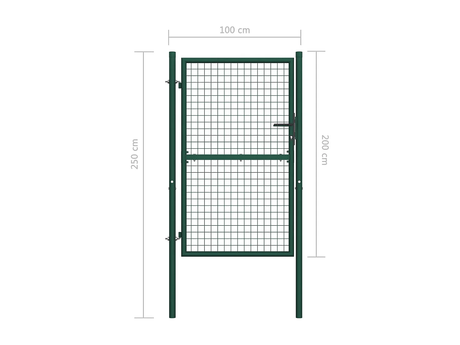 Puerta de valla de acero verde 100x200 cm