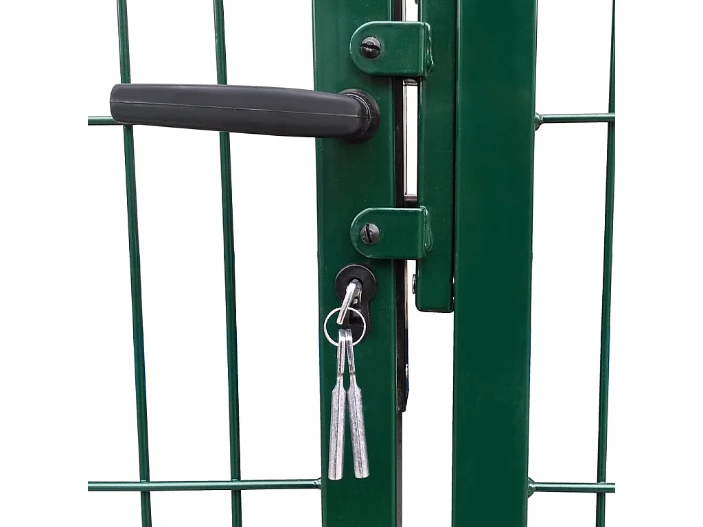 Portail de clôture de jardin avec poteaux 350x100 Acier Vert