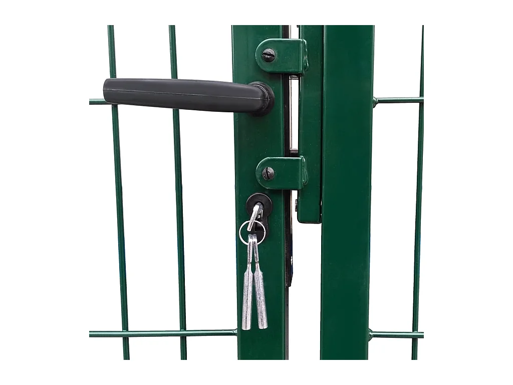 Portail de clôture de jardin avec poteaux 350x100 Acier Vert