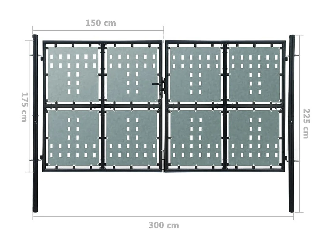 Portail simple de clôture Noir 300x225