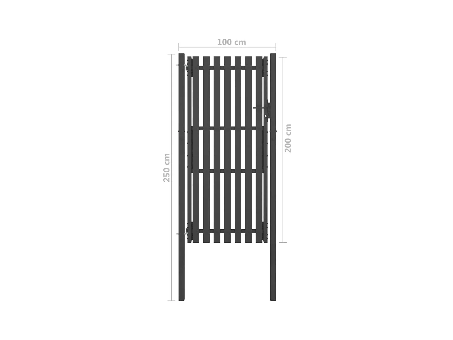 Portail de clôture de jardin Acier 1x2,5 m Anthracite