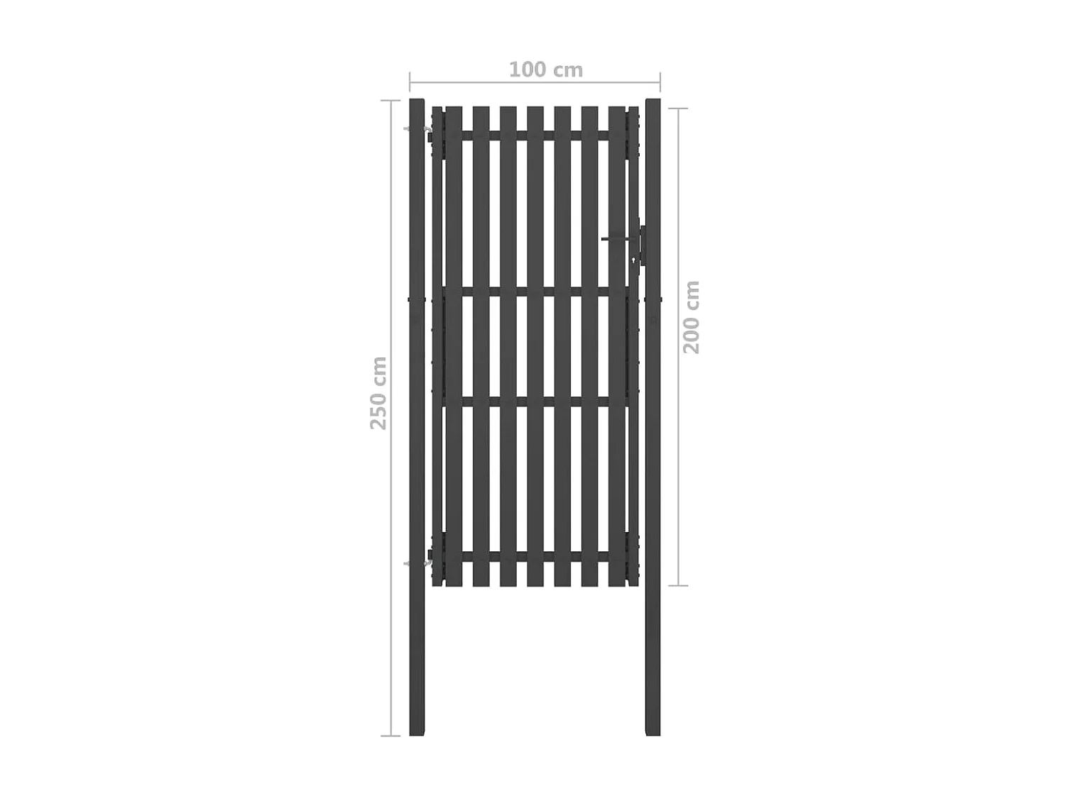 Portail de clôture de jardin Acier 1x2,5 m Anthracite