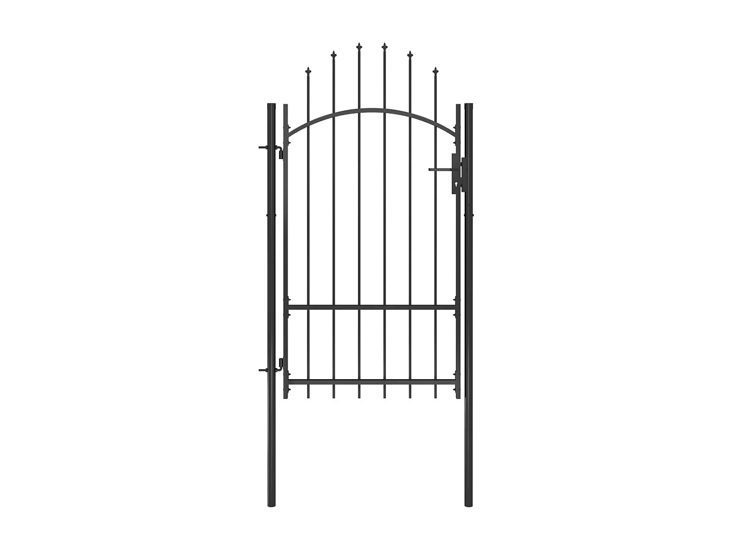 Puerta de jardín de acero negro 1x2,2 m