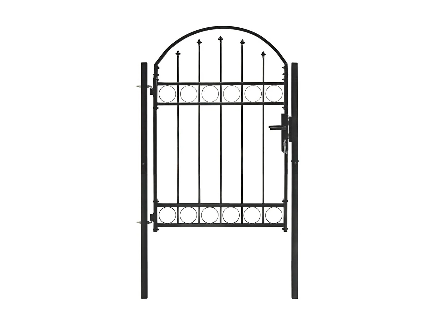 Portail de jardin avec dessus arqué Acier 100x125 Noir