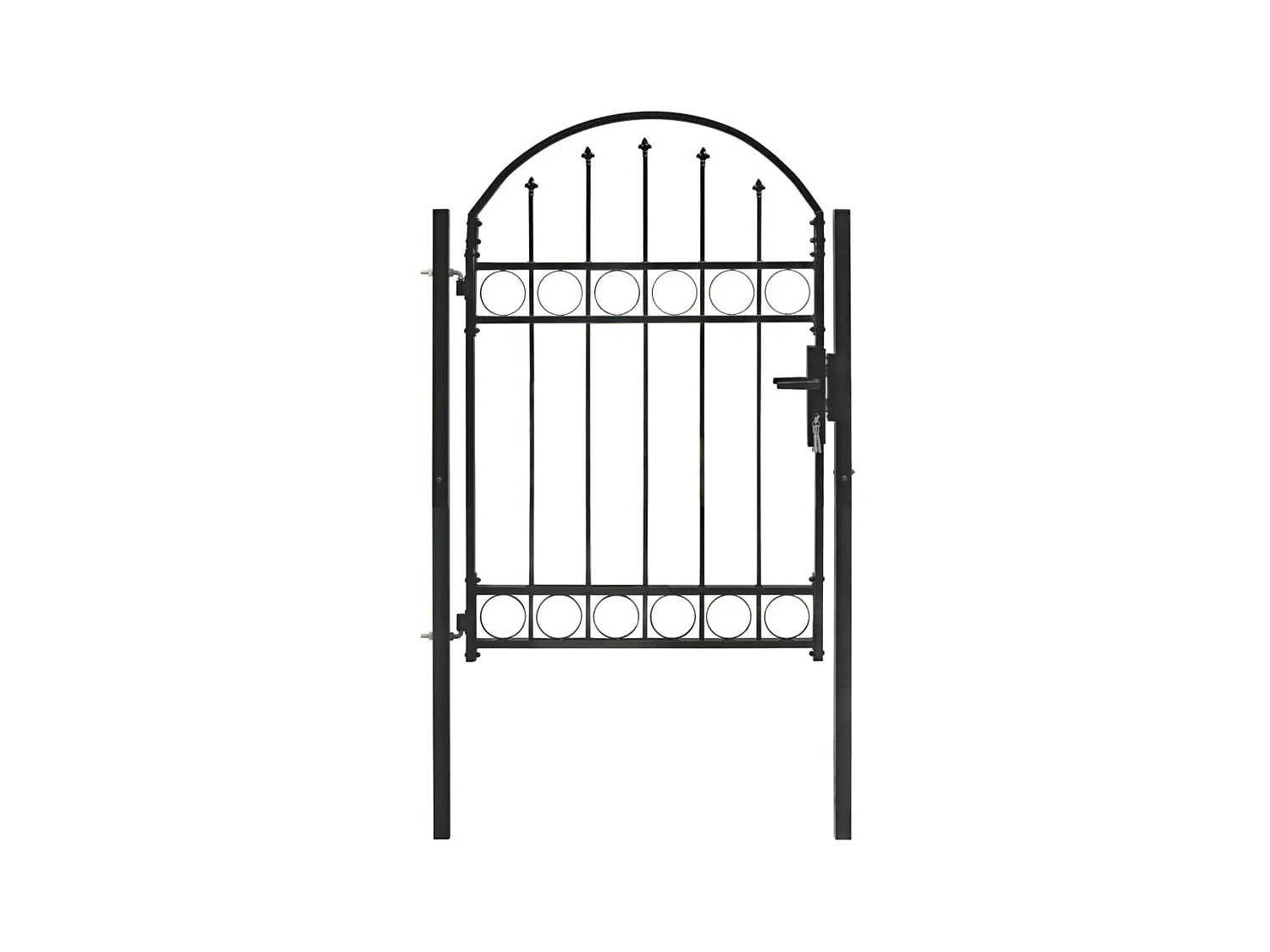 Portail de jardin avec dessus arqué Acier 100x125 Noir