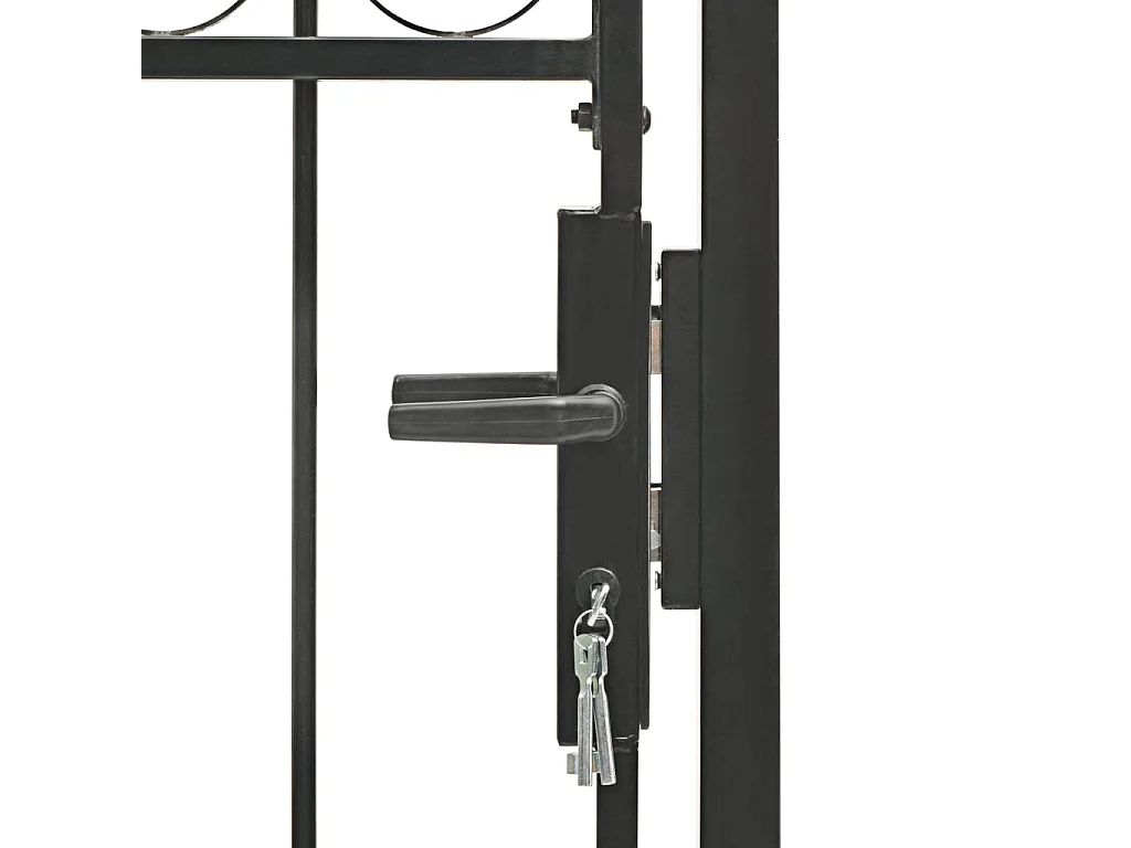 Portail de jardin avec dessus arqué Acier 100x125 Noir