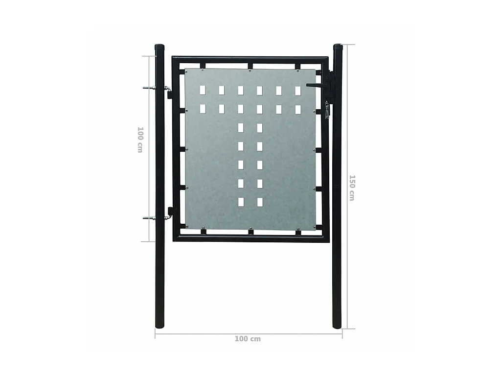 Portail simple de clôture Noir 100x150