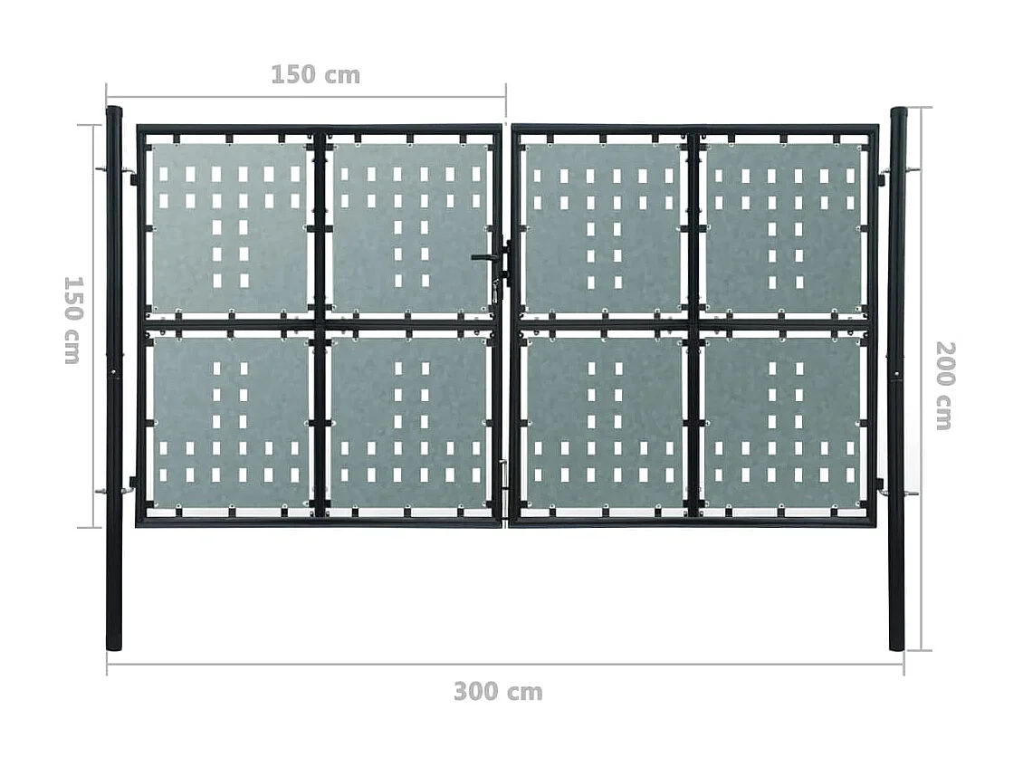 Poort enkel 300x200 cm zwart