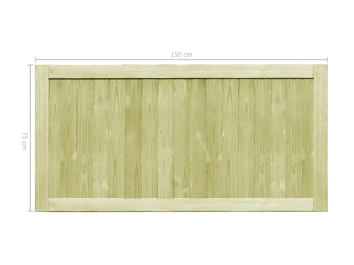 Portillons de jardin 2 pcs Bois de pin imprégné 300x75