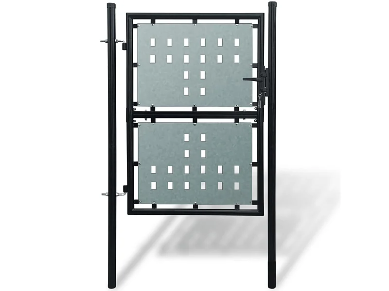 Puerta de valla de jardín negra 100x225 cm