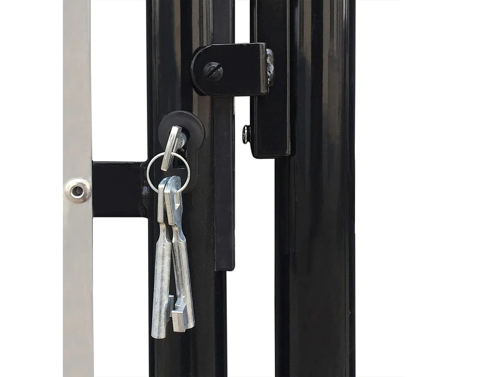 Puerta de valla de jardín negra 100x225 cm