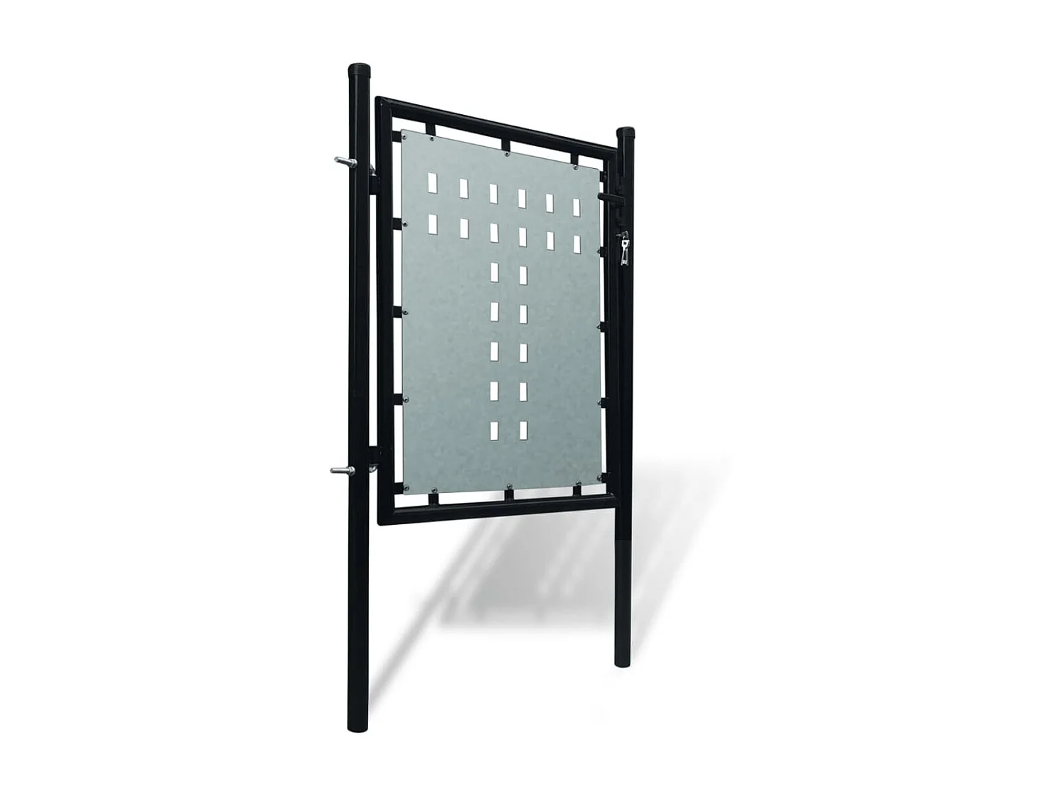 Puerta de valla de jardín negra 100x125 cm