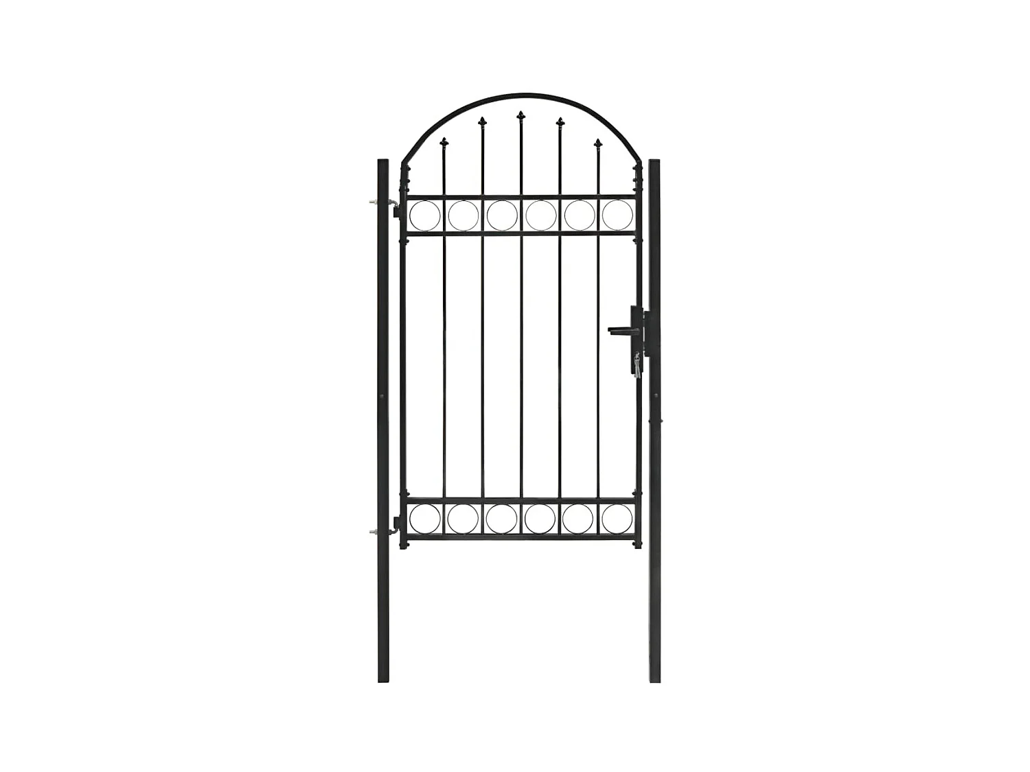 Portail de jardin avec dessus arqué Acier 100x175 Noir