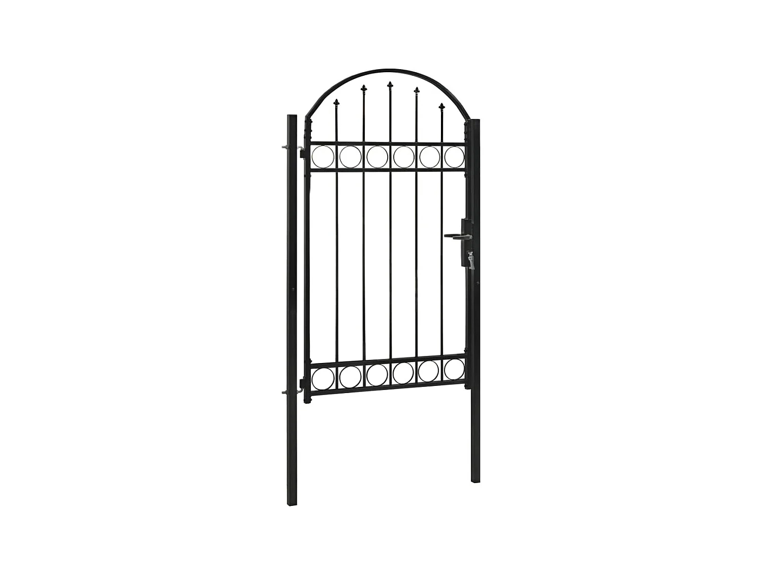 Portail de jardin avec dessus arqué Acier 100x175 Noir