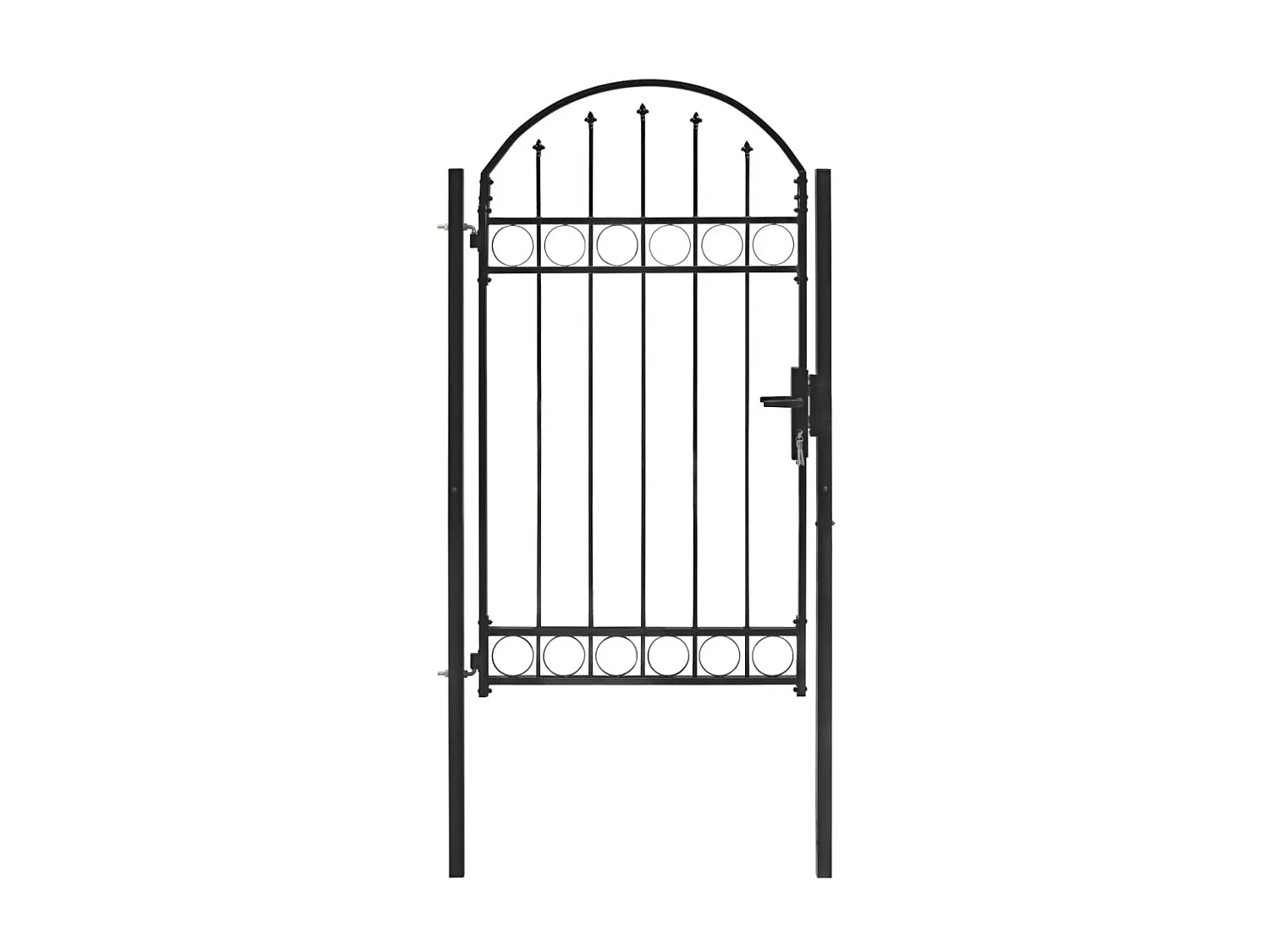 Portail de jardin avec dessus arqué Acier 100x175 Noir