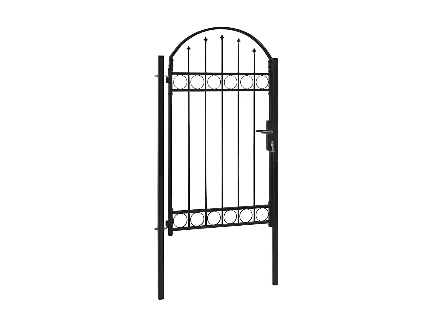 Portail de jardin avec dessus arqué Acier 100x175 Noir