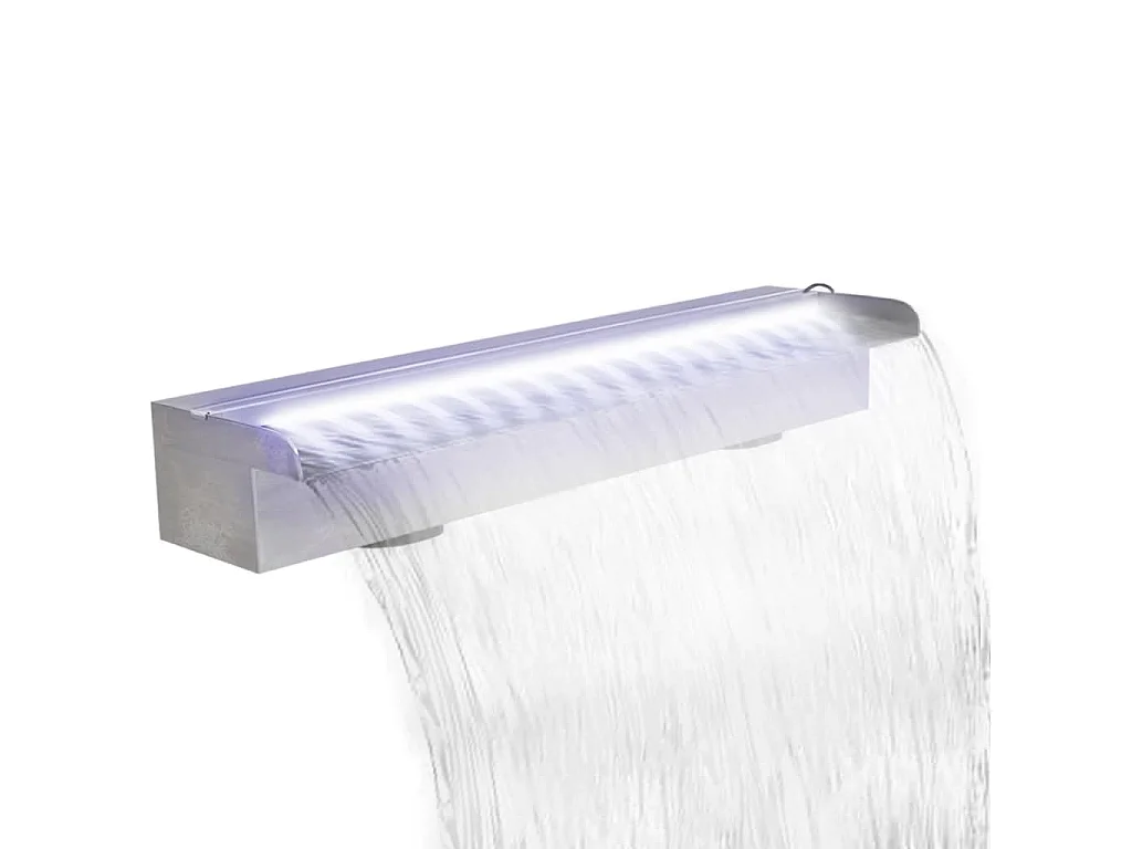 Lame d'eau rectangulaire à LED 60cm en acier inoxydable pour piscine