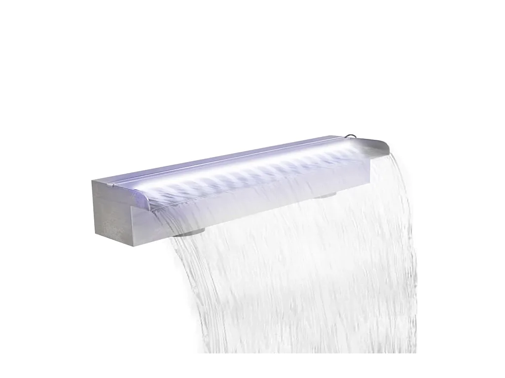 Lame d'eau rectangulaire à LED 60cm en acier inoxydable pour piscine