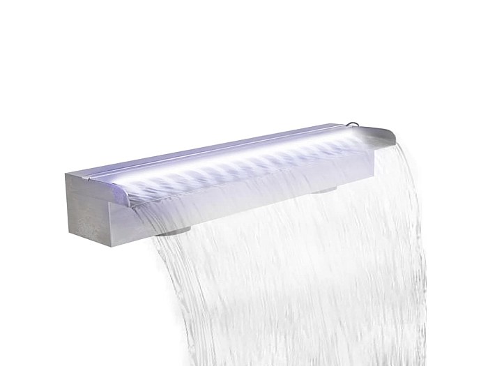 Lame D’Eau LED Rectangulaire VidaXL Pour Piscine Ou Bassin – Acier Inox, Éclairage Blanc, Ambiance Relaxante