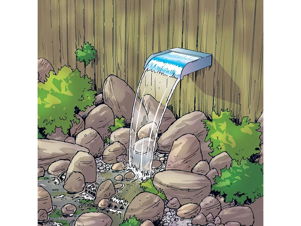 Nevada watervalschaal Cascade 30 cm roestvrij staal