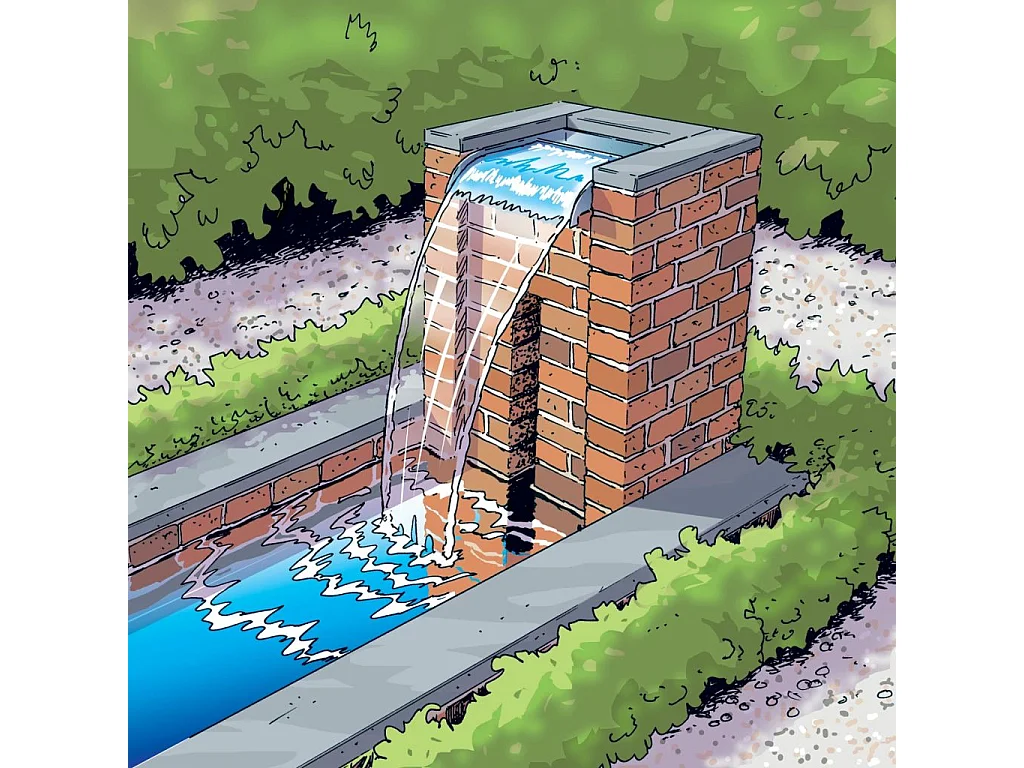 Nevada watervalschaal Cascade 30 cm roestvrij staal