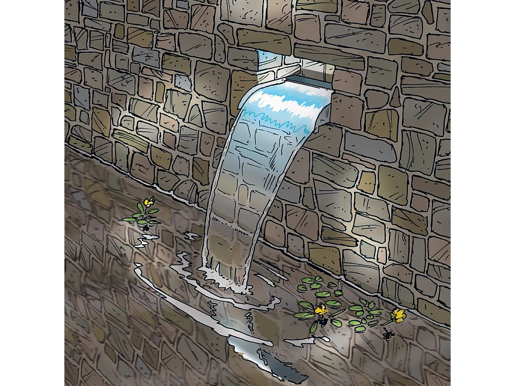 Nevada watervalschaal Cascade 30 cm roestvrij staal