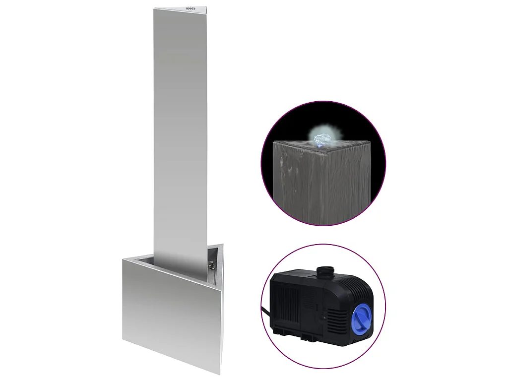 Fontaine de jardin Argenté 37,7x32,6x110 Acier inoxydable