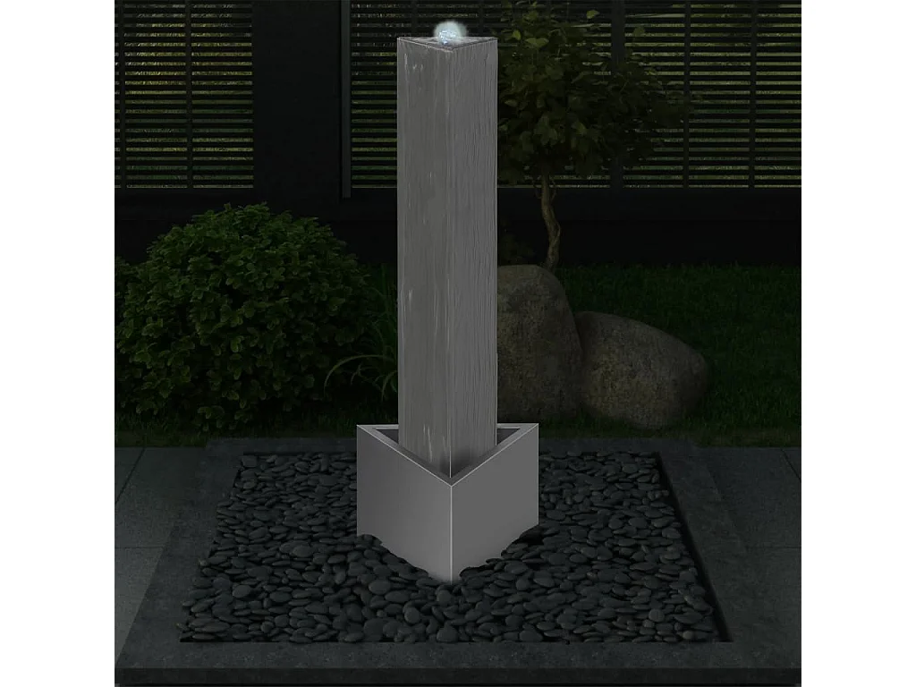 Fontaine de jardin Argenté 37,7x32,6x110 Acier inoxydable