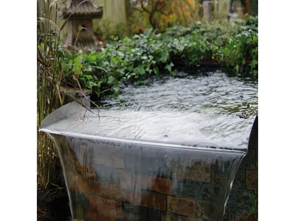 Ubbink Lame de cascade Brisbane 60cm Inox pour étang de jardin