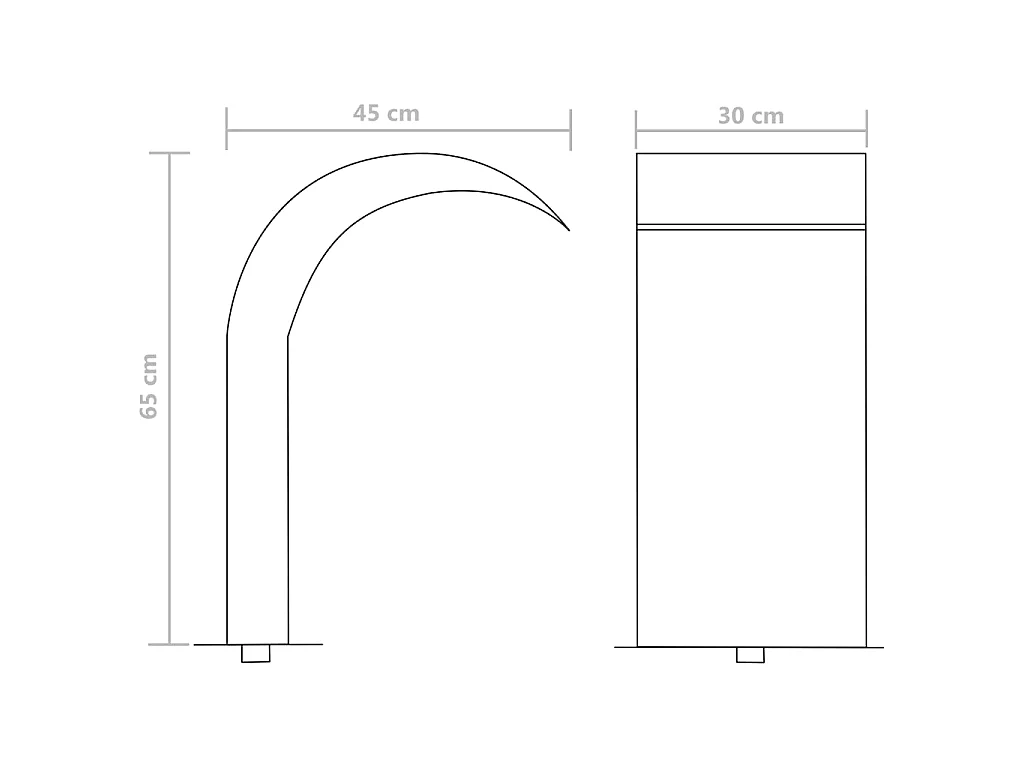 Fontaine d'étang Acier inoxydable 45 x 30x65 Argenté
