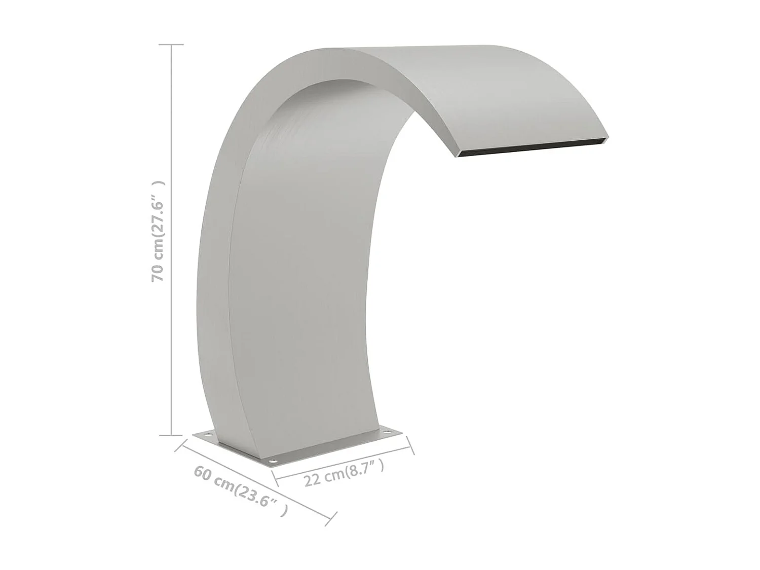 Fontaine de piscine 22x60x70 Acier inoxydable 304