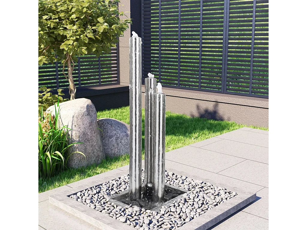Fontaine de jardin Argenté 48x34x123 Acier inoxydable